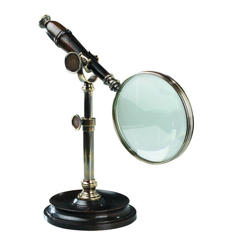 Lupa Magnifying Glass Whit Stand, Bronzed